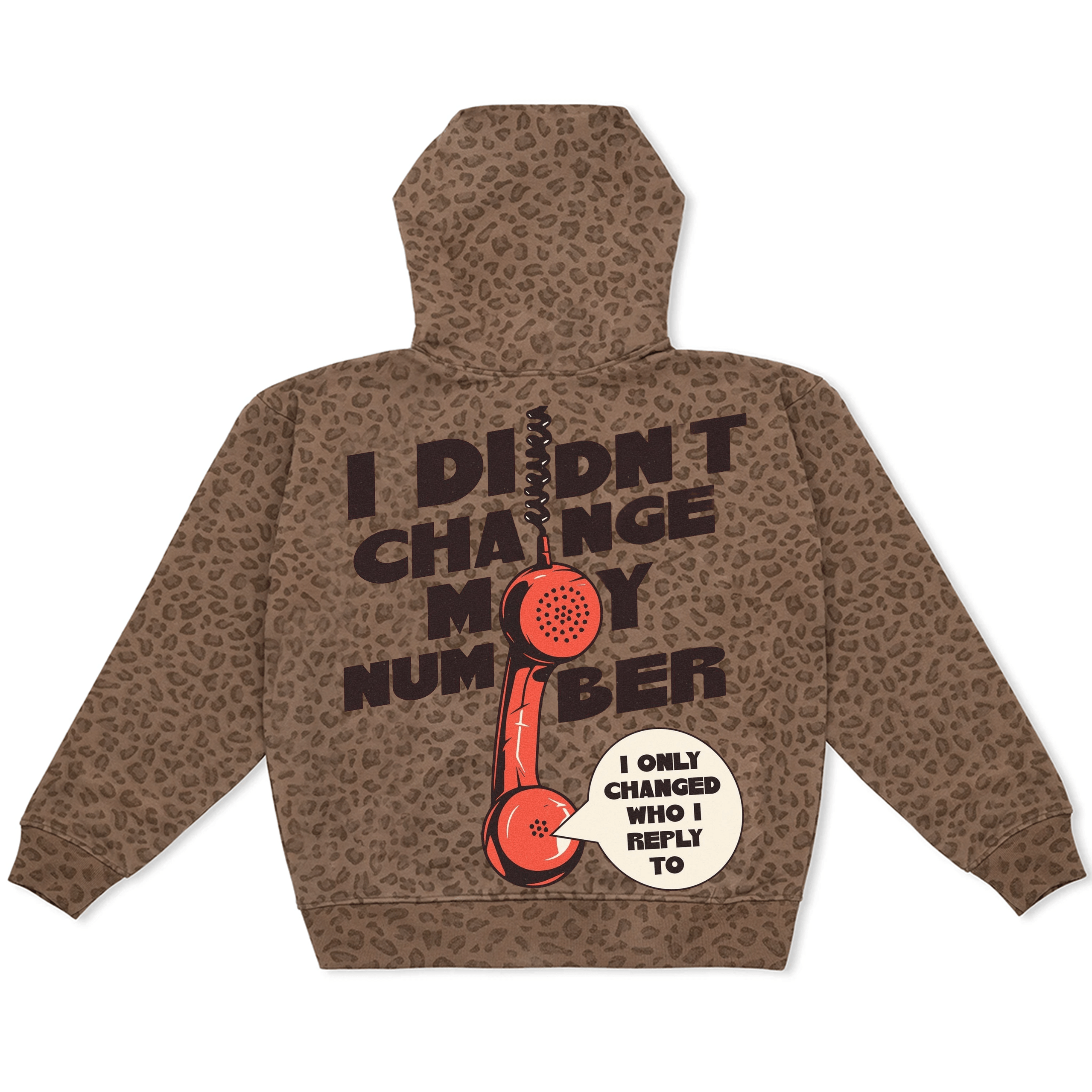 Vintage Leopard Printed Hoody Back