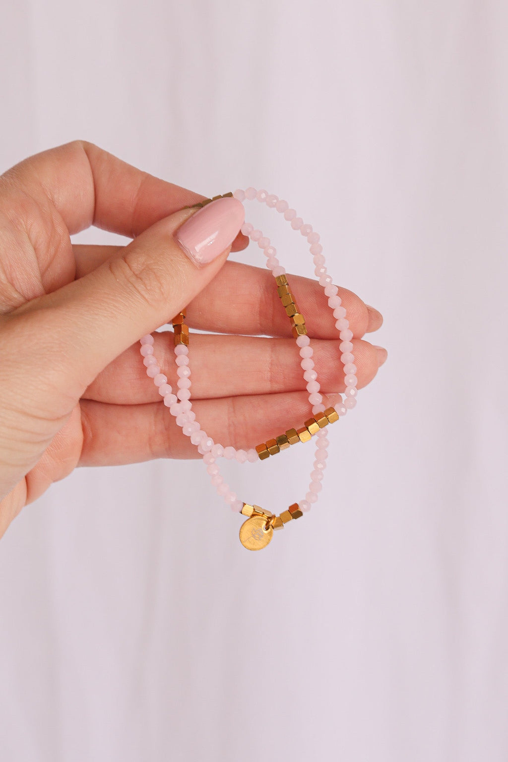 Clara Stretch Bracelet Set in Ballet Pink