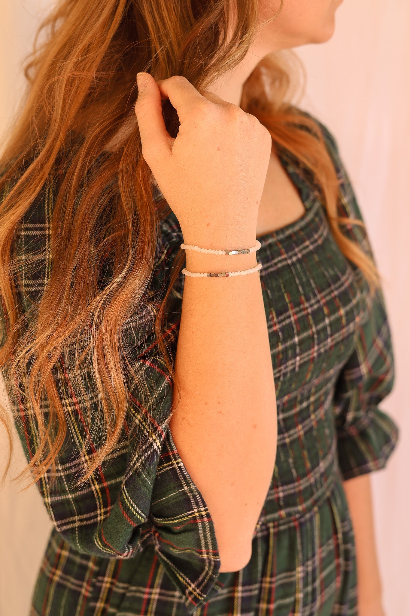 Clara Bracelet Set in White