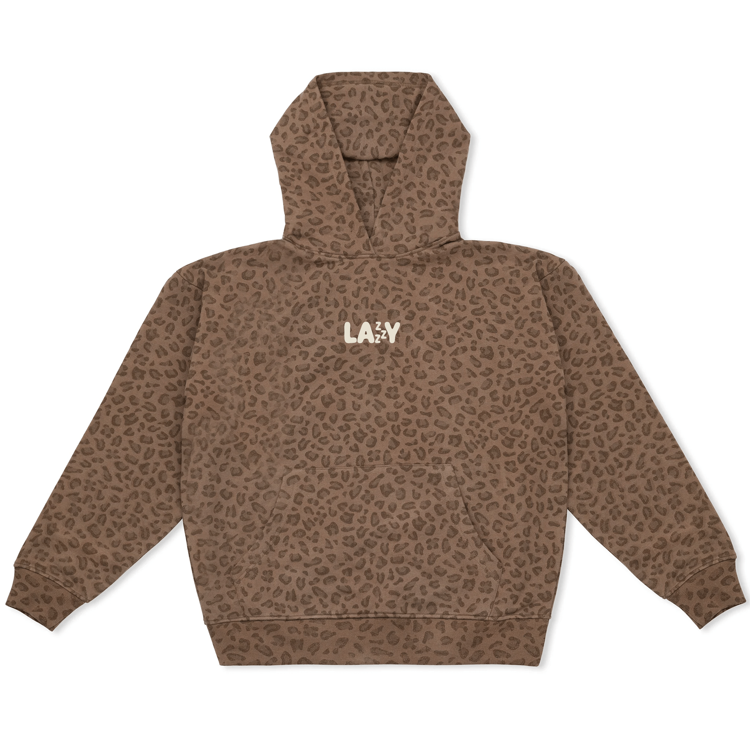 Vintage Leopard Printed Hoody Front
